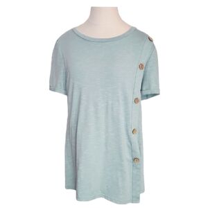 Quinee Top Matetnity Nursing Button Side Tunic Sage Size M